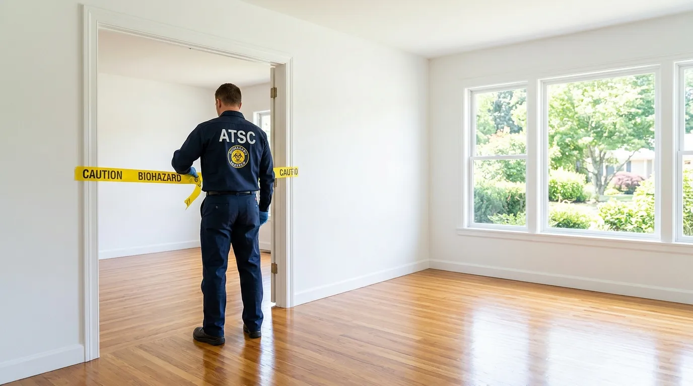 Certified biohazard cleanup crew performing Decomposition Cleanup in Tahlequah